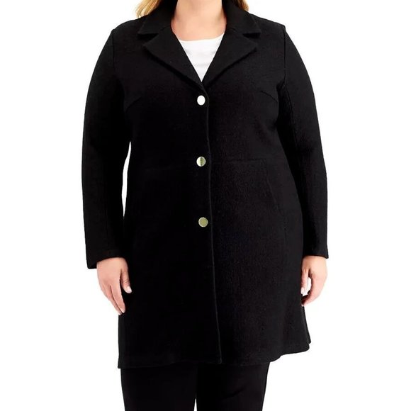 KASPER Plus Size Notched-Lapel Jacket in Black - NWT - Size 2X - Picture 3 of 3